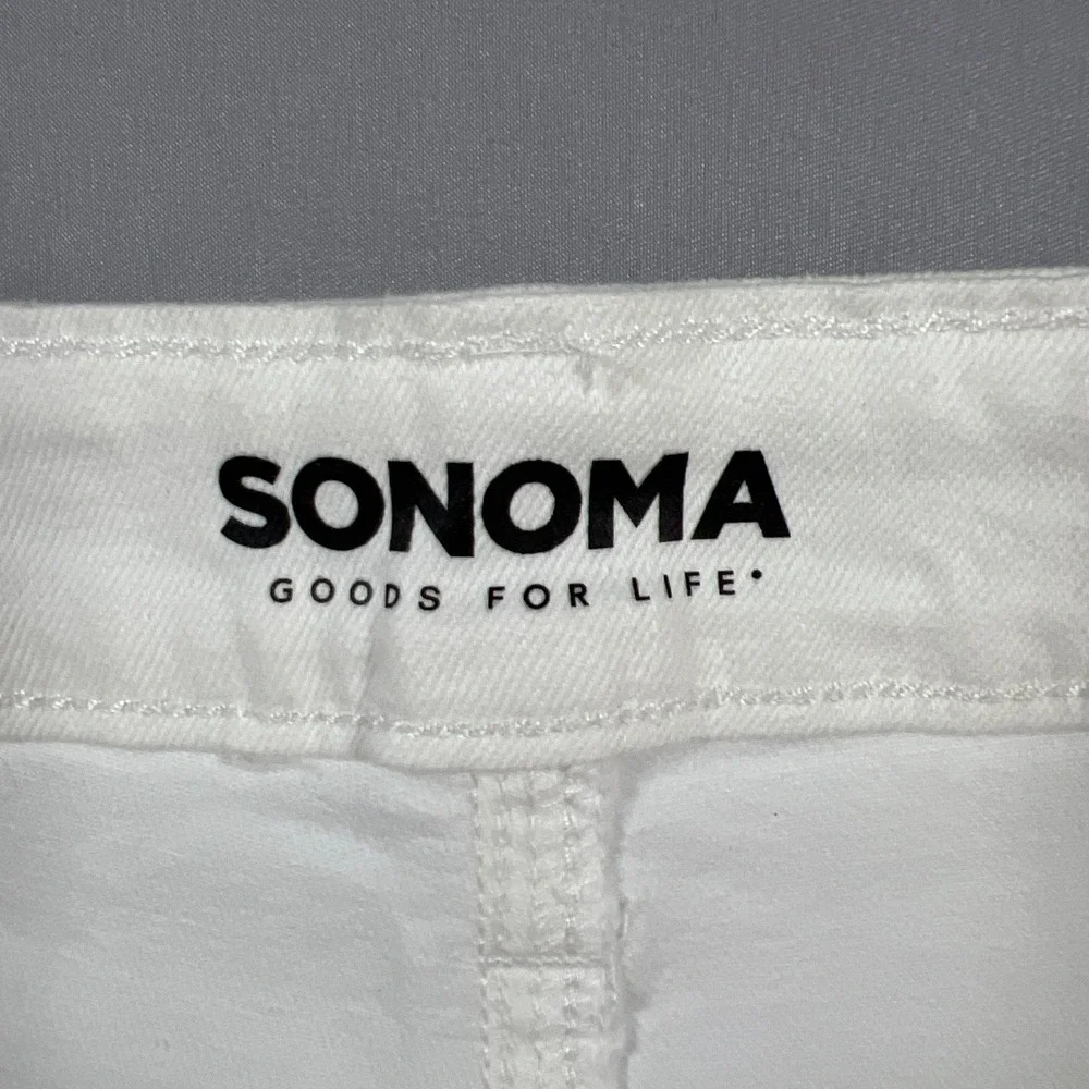 Sonoma Goods For Life Cuffed Shorts Womens 18 Off White Cotton Stretch Casual